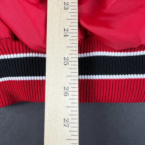 VTG 90s NHL Chicago Blackhawks Hockey Jacket Extra Large Red 1/4 Zip Windbreaker - Picture 14 of 16
